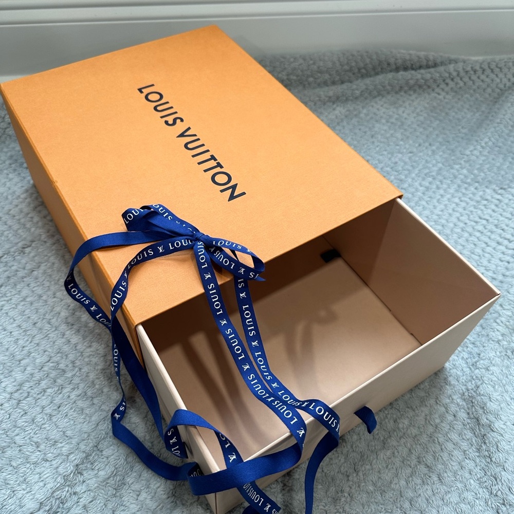 Louis Vuitton Orange Box with Blue Ribbon
